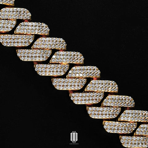 20mm Prong Cuban Link Bracelet - Gold