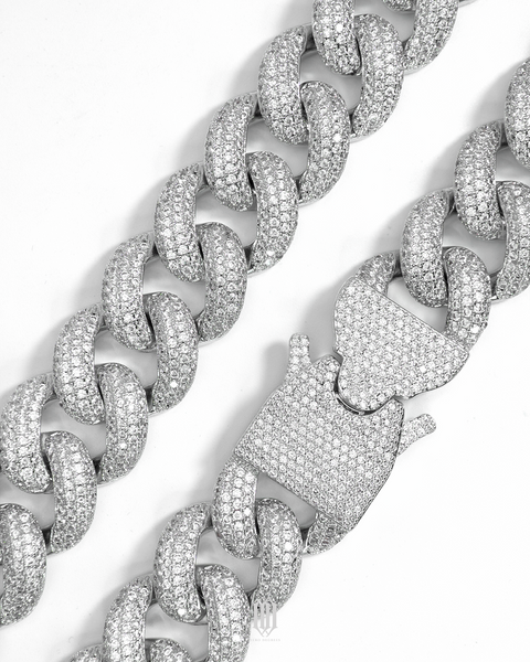 20mm Prong Cuban Chain 2.0 - White Gold