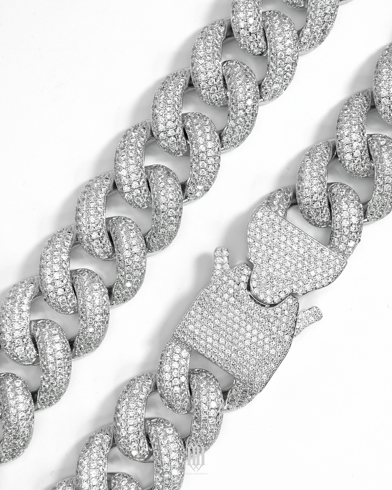 20mm Prong Cuban Chain 2.0 - White Gold