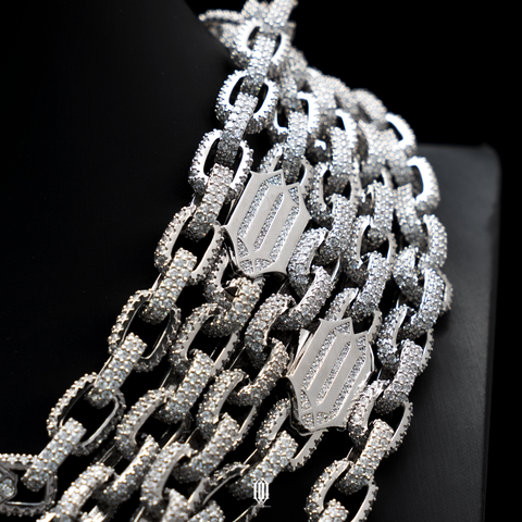 ZDG 12mm Heremes Link Chain - White Gold