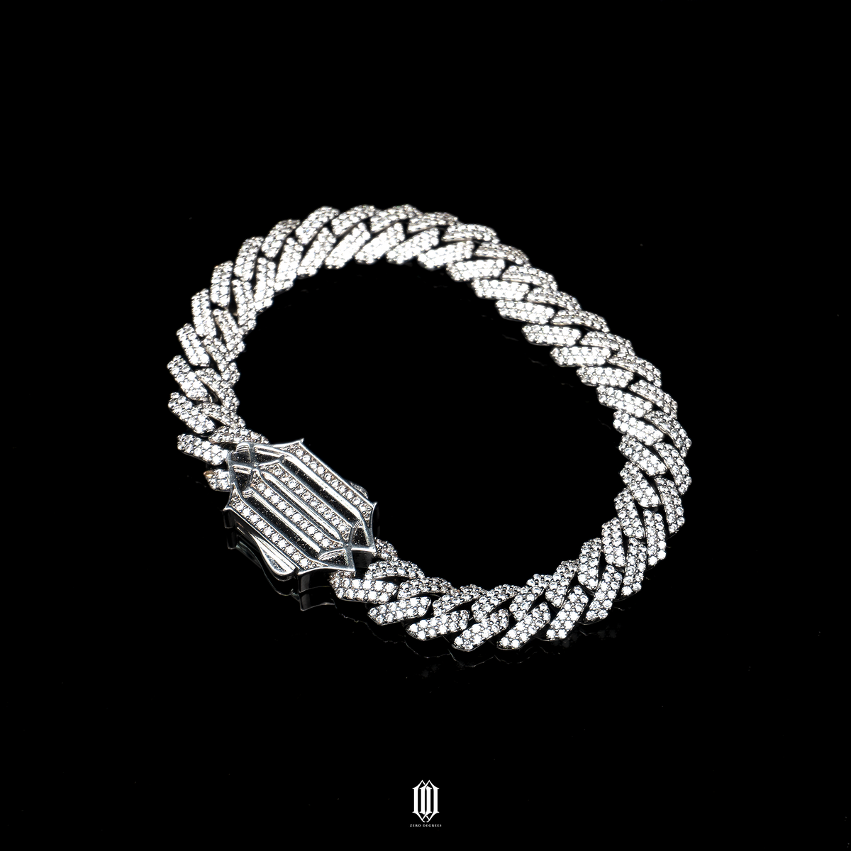 ZDG 10mm Prong Cuban Link Bracelet - White Gold
