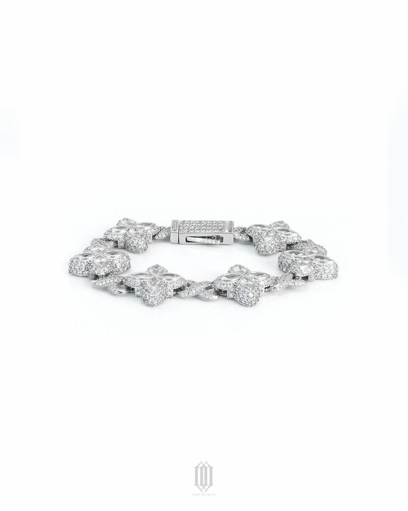 Clover Infinity Link Bracelet - White Gold