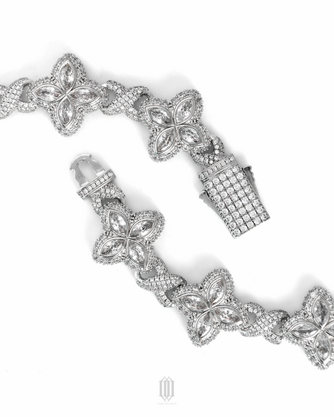 Clover Infinity Link Bracelet - White Gold