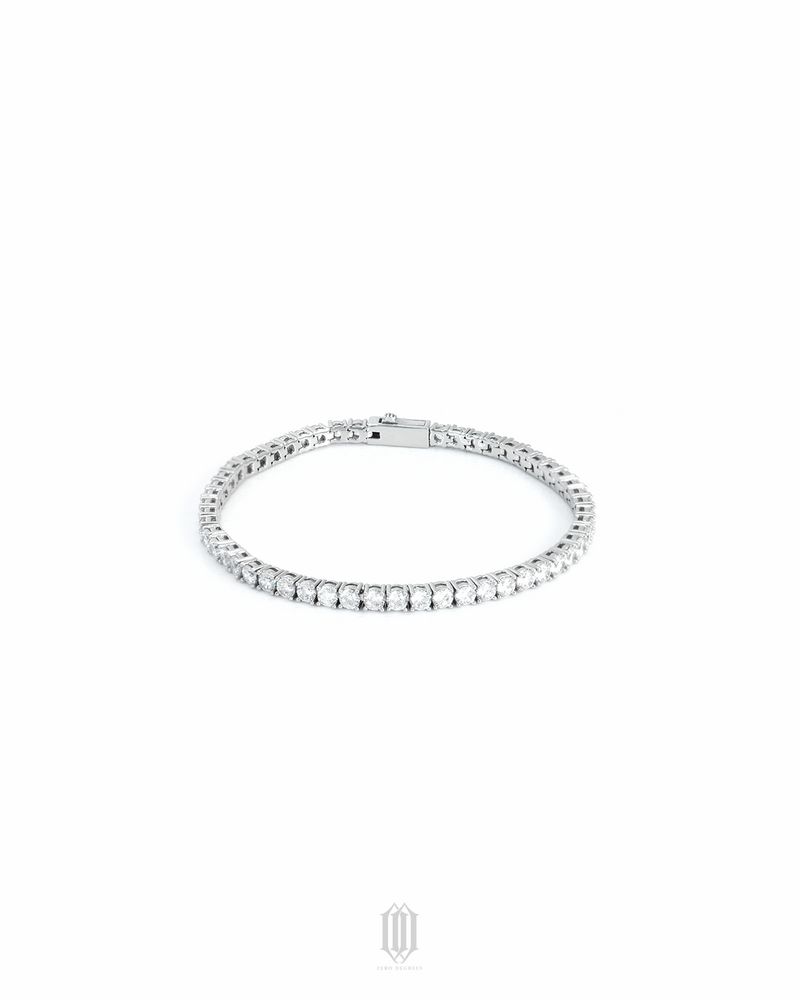 3mm Tennis Link Bracelet - White Gold