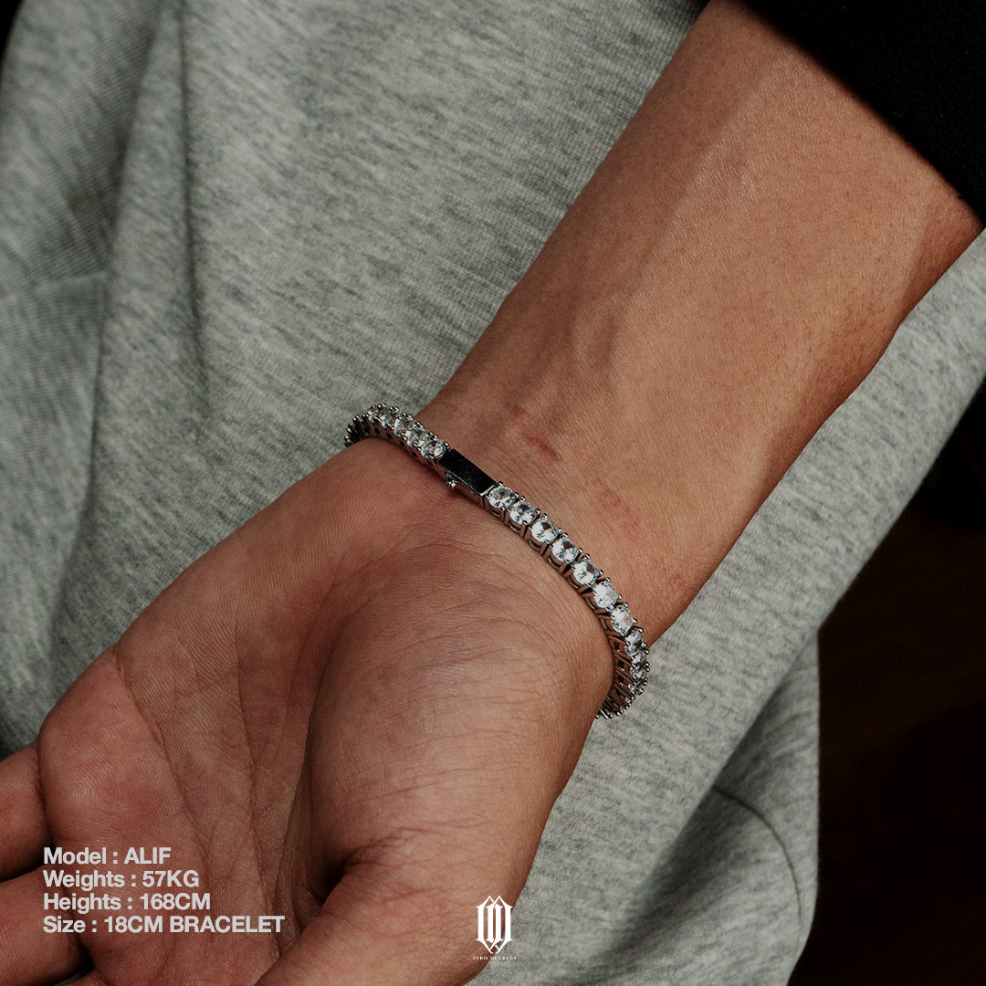 4mm Tennis Link Bracelet - White Gold