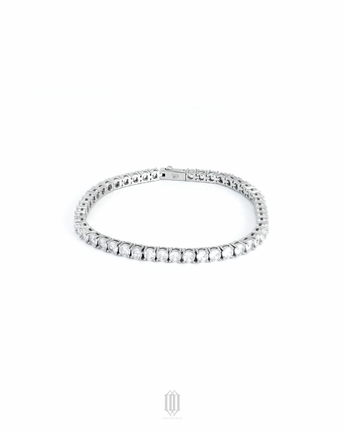 4mm Tennis Link Bracelet - White Gold
