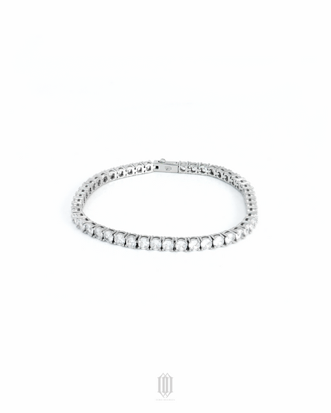 4mm Tennis Link Bracelet - White Gold
