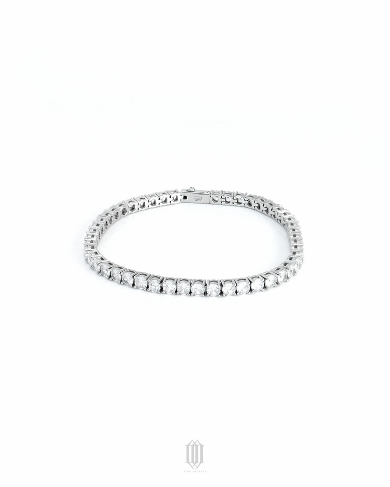 4mm Tennis Link Bracelet - White Gold