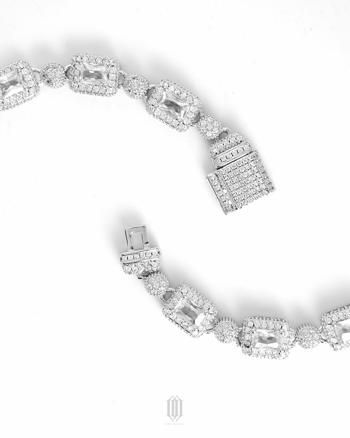 8mm Clustered Emerald Bead Bracelet - White Gold