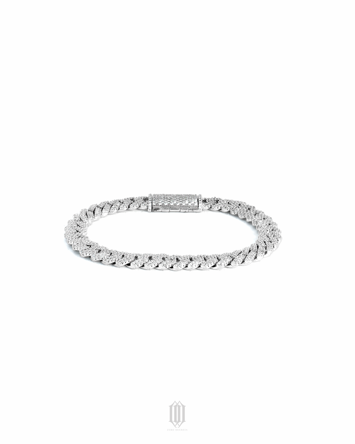 8mm VVS Moissanite Cuban Bracelet - White Gold
