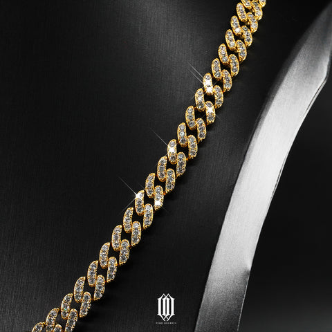 9mm Prong Cuban Link Chain - Gold