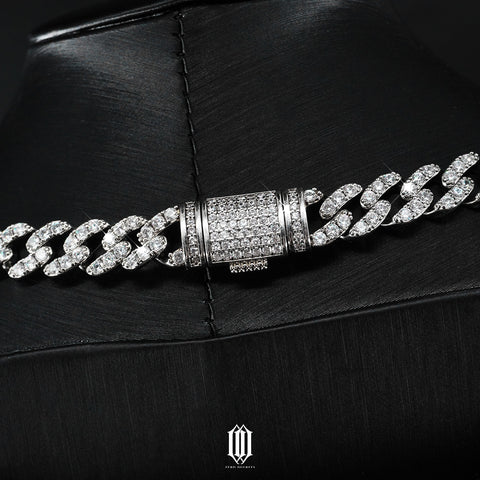 9mm Prong Cuban Link Chain - White Gold