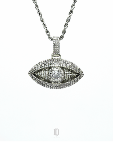 All Seeing Pendant - White Gold