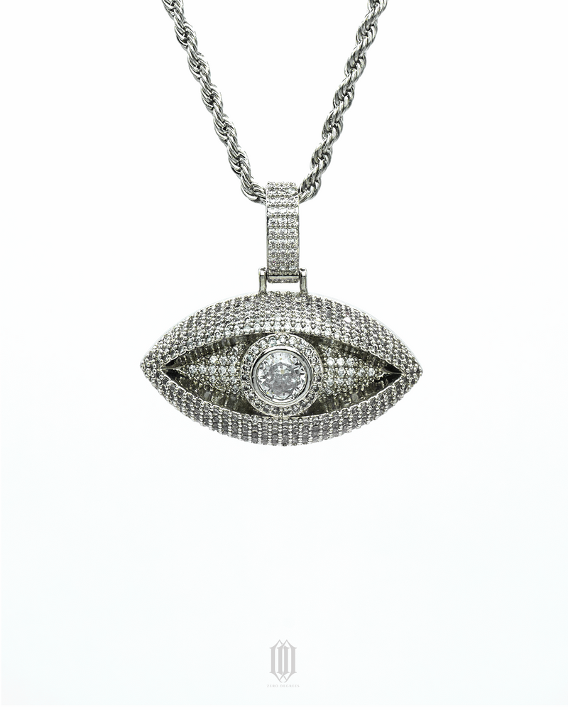All Seeing Pendant - White Gold
