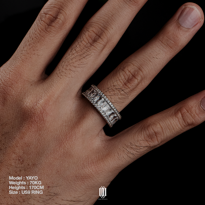 Baguette Band Ring - White Gold