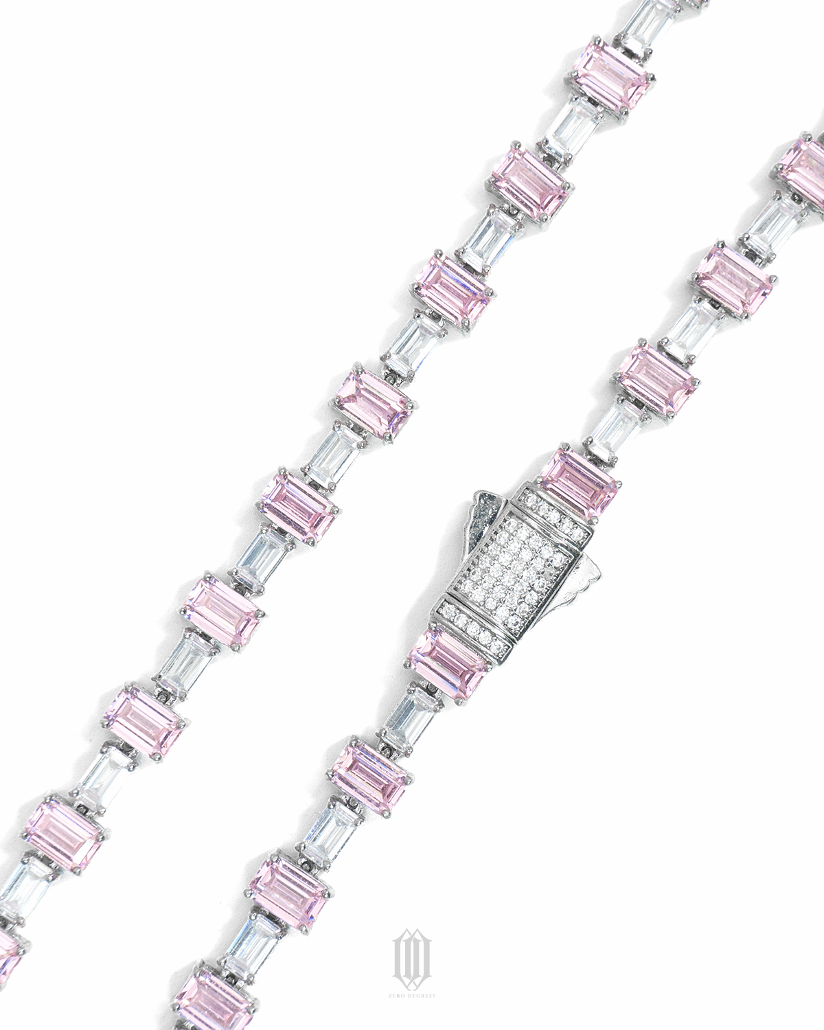 2-Tone Baguette Tennis Link Necklace