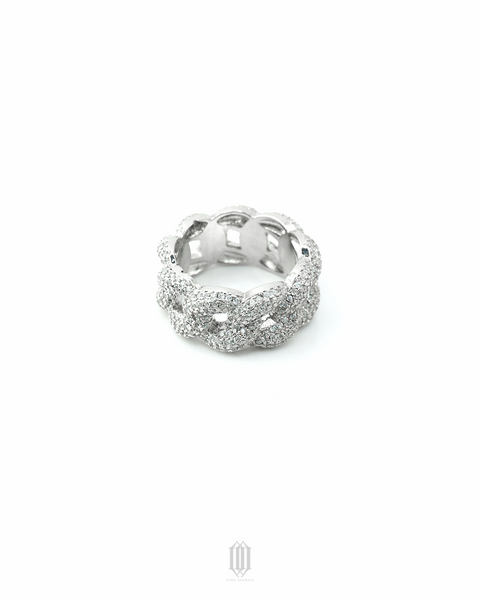 Bubbly Cuban Ring - White Gold