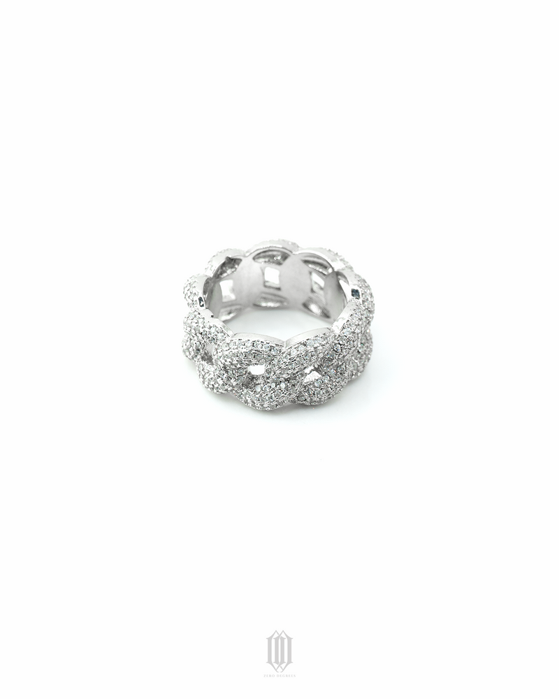 Bubbly Cuban Ring - White Gold