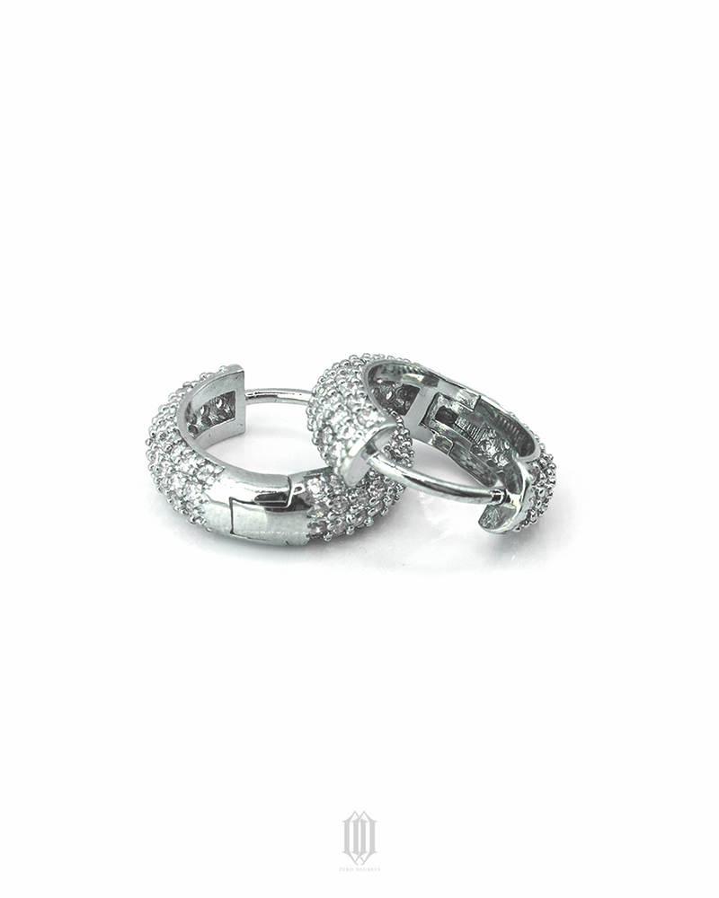 Bubbly Hoop Earrings - White Gold
