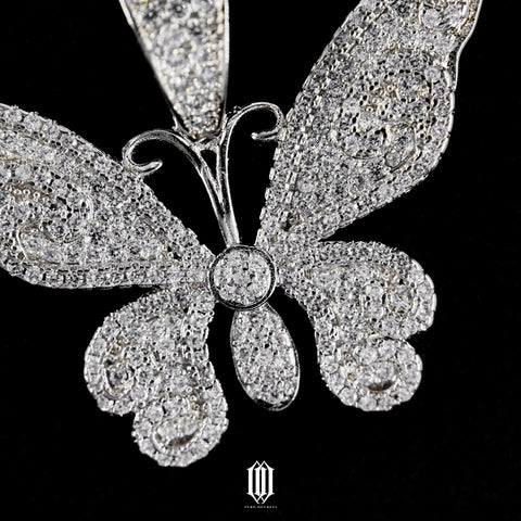 Butterfly Pendant - White Gold