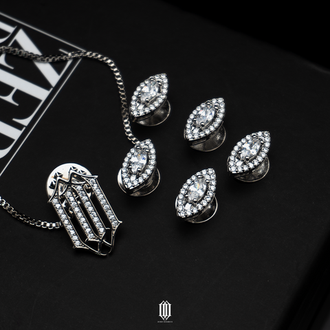 Royal Marquise Butang Baju - White Gold