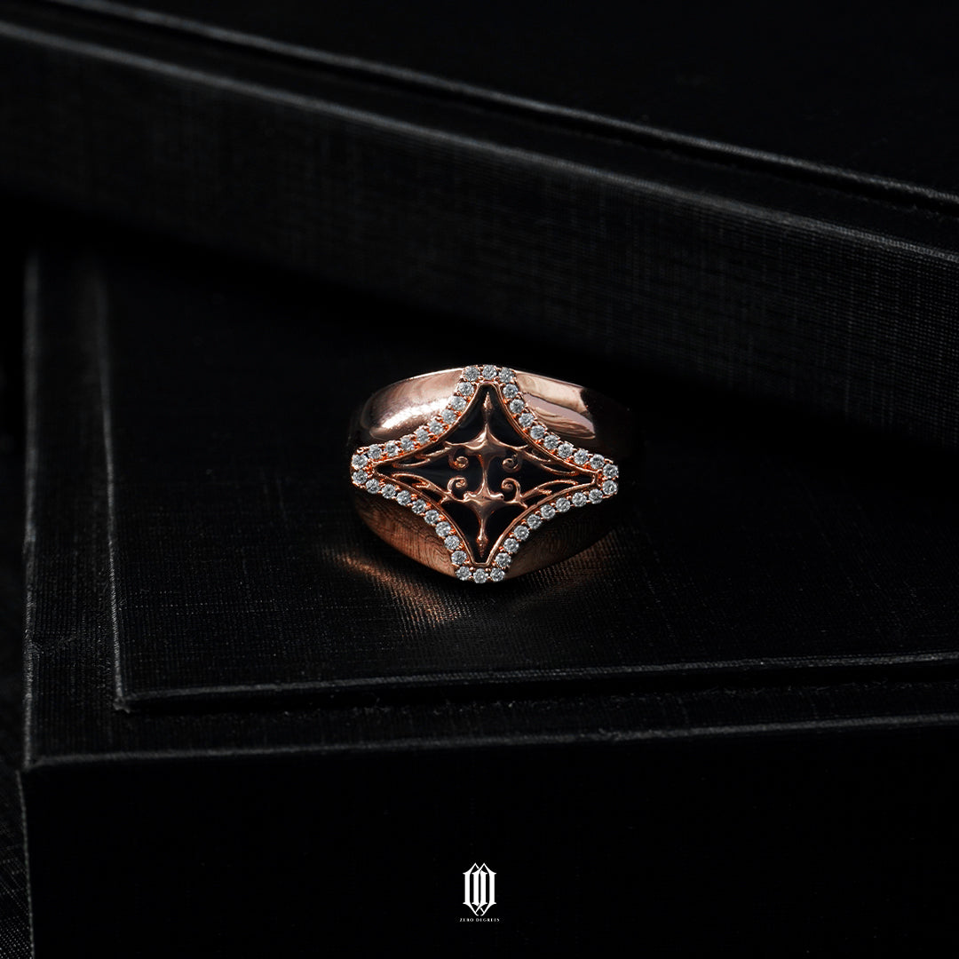 Chrono Star Crest Ring - Rose Gold
