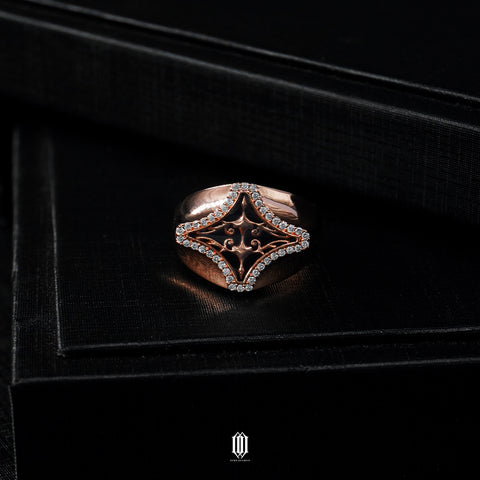 Chrono Star Crest Ring - Rose Gold