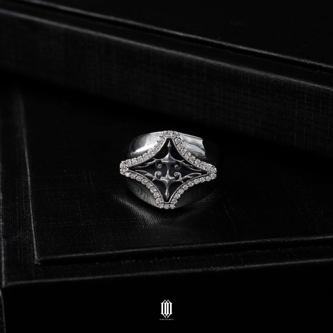 Chrono Star Crest Ring - White Gold