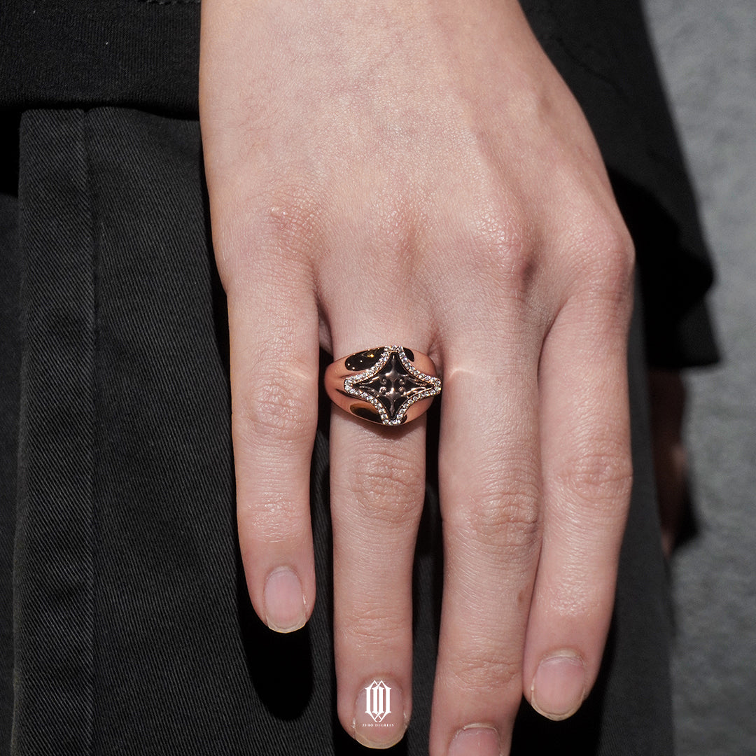 Chrono Star Crest Ring - Rose Gold