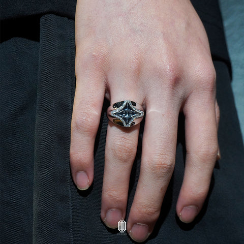 Chrono Star Crest Ring - White Gold