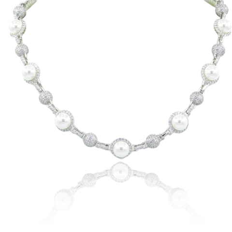 Clustered Pearl Necklace
