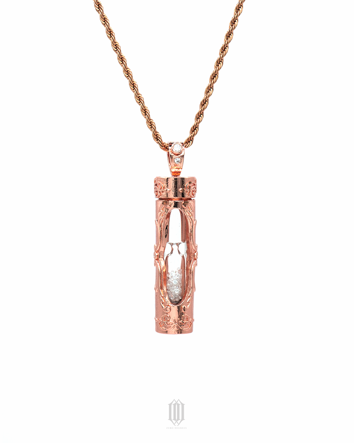Chrono Hourglass Pendant - Rose Gold