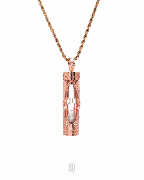 Chrono Hourglass Pendant - Rose Gold