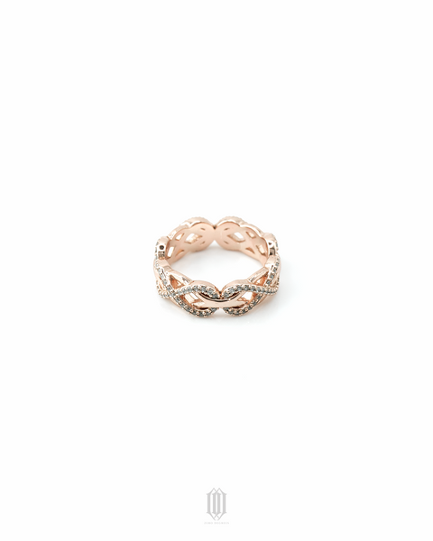 Chrono Infinity Weave Ring - Rose Gold