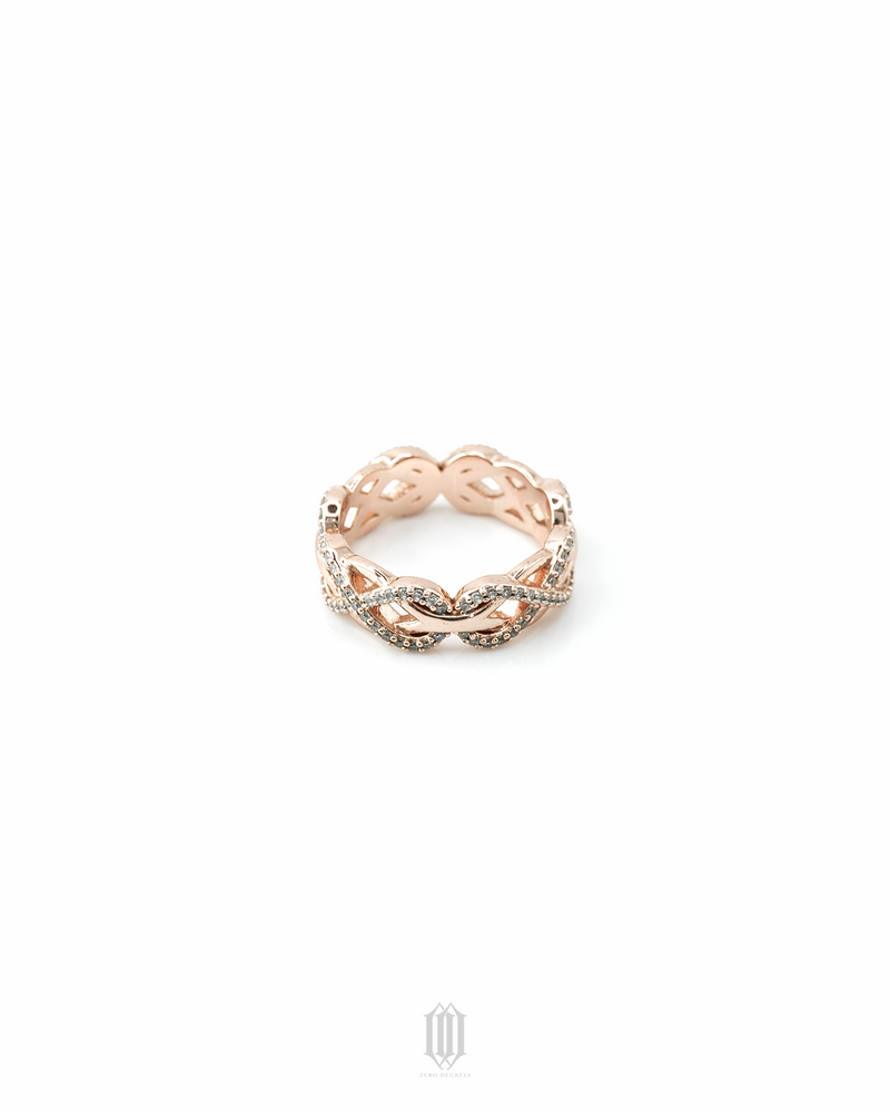 Chrono Infinity Weave Ring - Rose Gold
