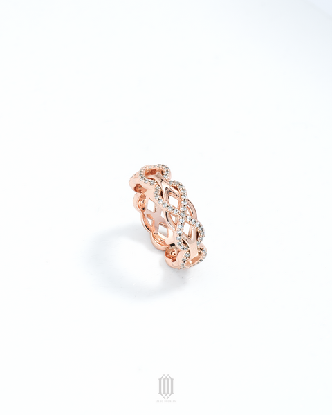 Chrono Infinity Weave Ring - Rose Gold