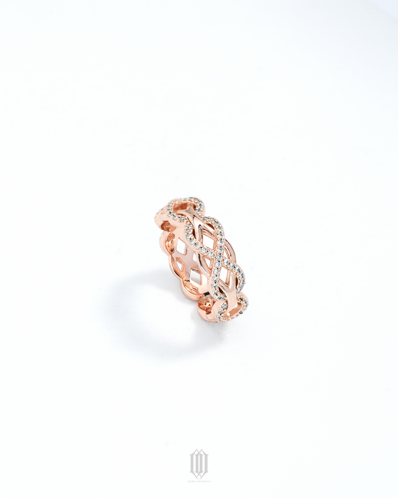 Chrono Infinity Weave Ring - Rose Gold