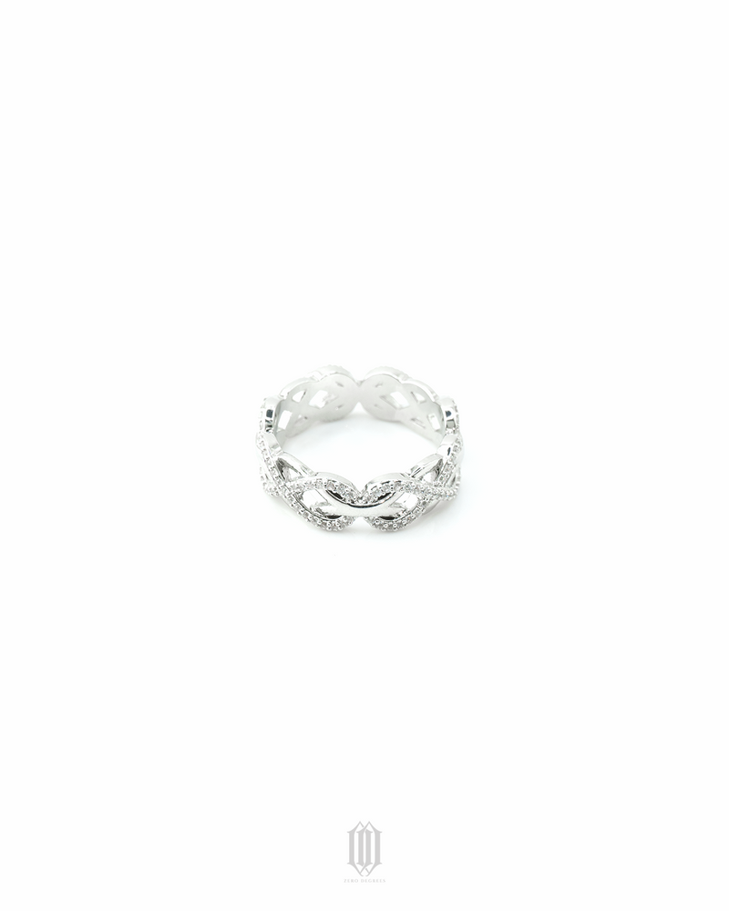 Chrono Infinity Weave Ring - White Gold