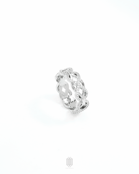 Chrono Infinity Weave Ring - White Gold