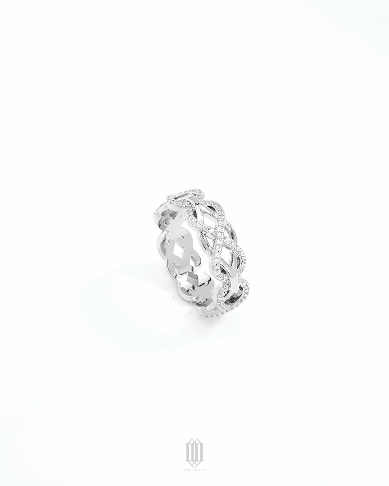 Chrono Infinity Weave Ring - White Gold