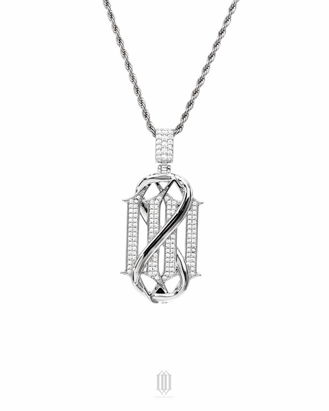 Chrono Infinity ZD Logo Pendant - White Gold