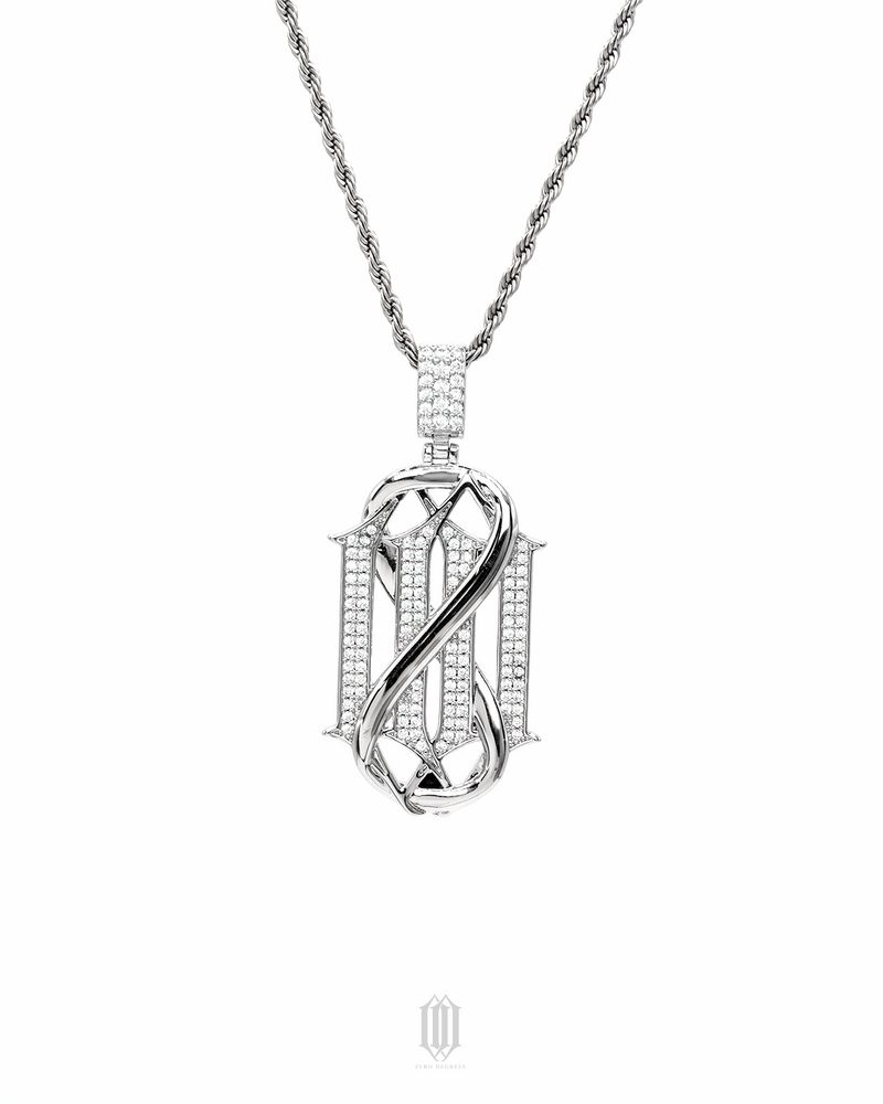 Chrono Infinity ZD Logo Pendant - White Gold