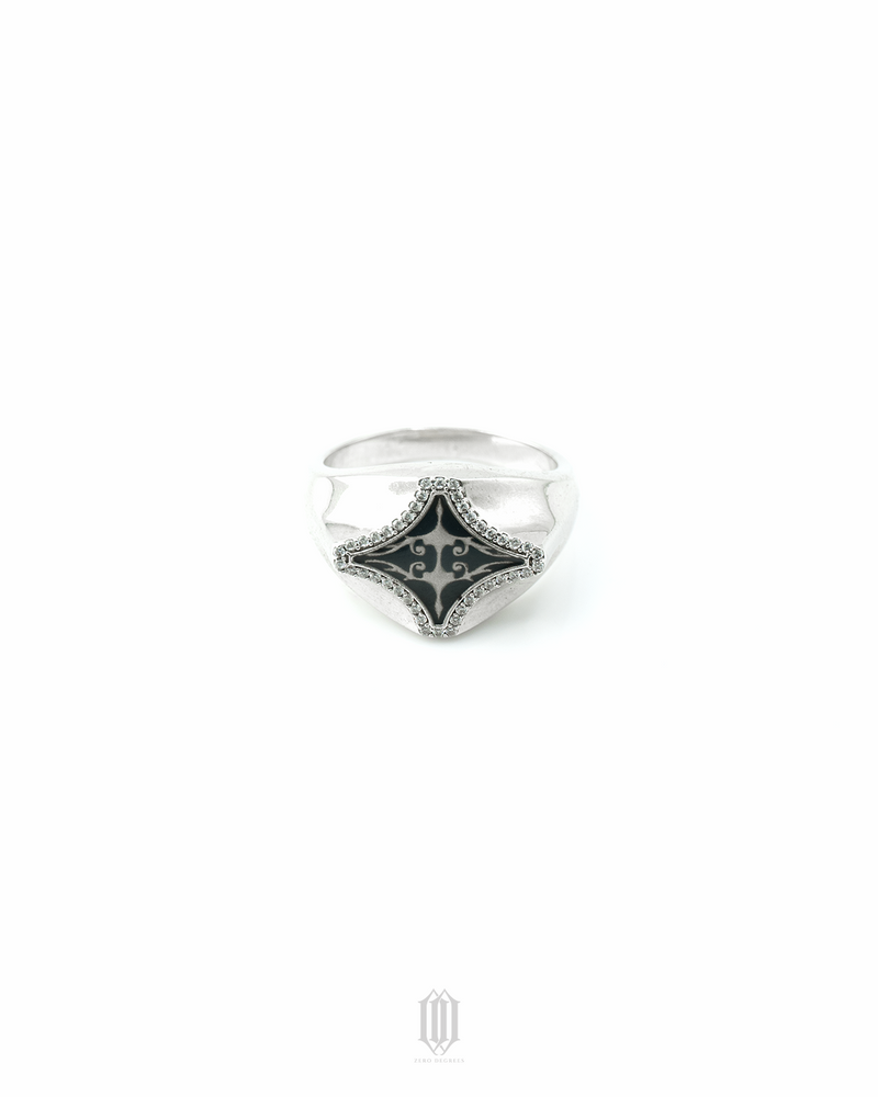 Chrono Star Crest Ring - White Gold