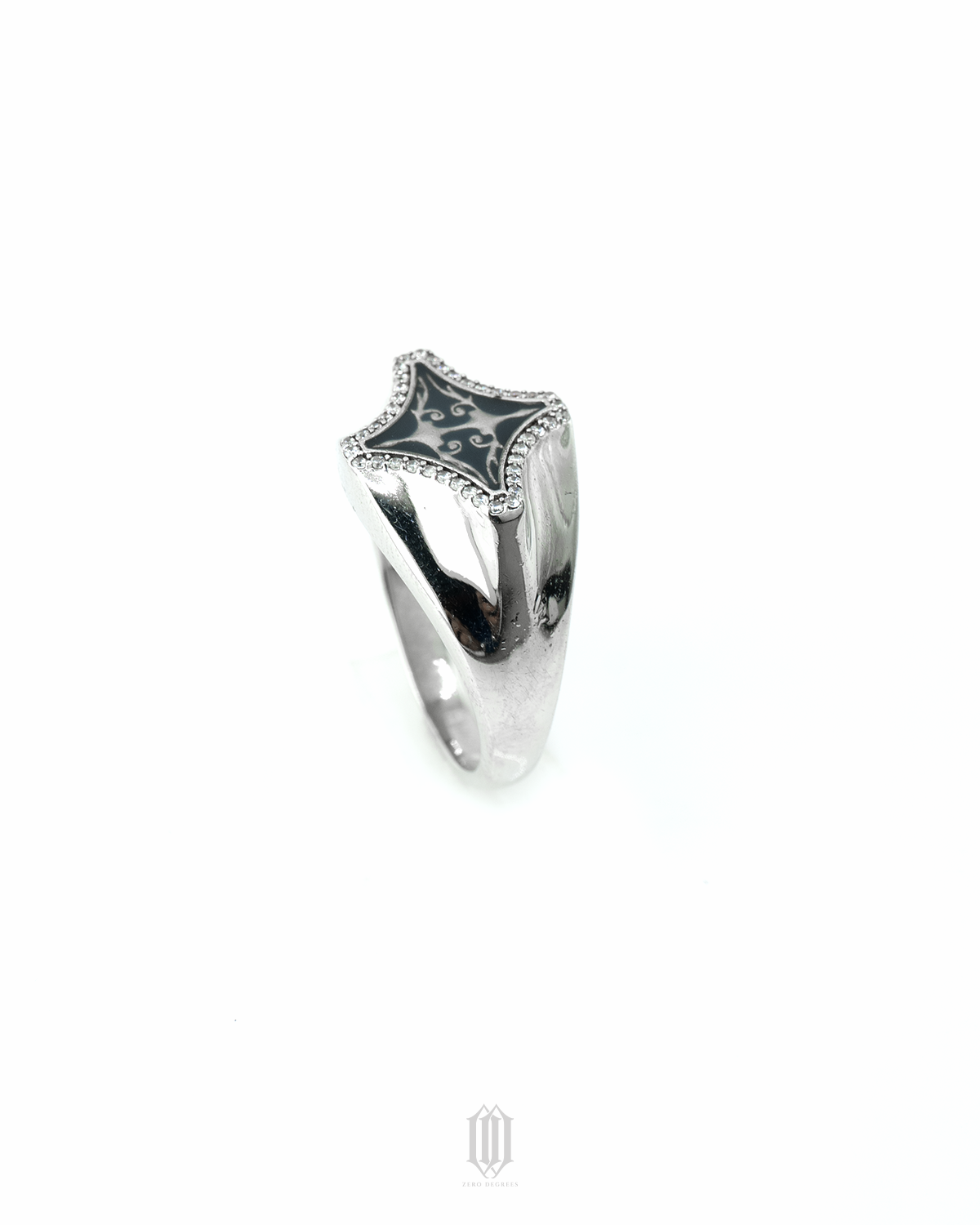 Chrono Star Crest Ring - White Gold