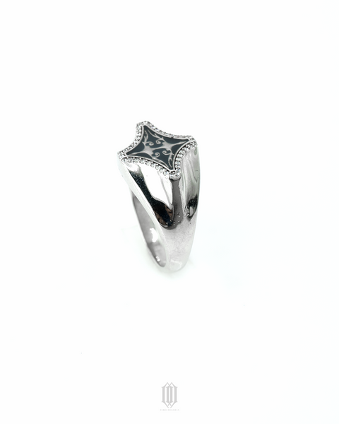 Chrono Star Crest Ring - White Gold