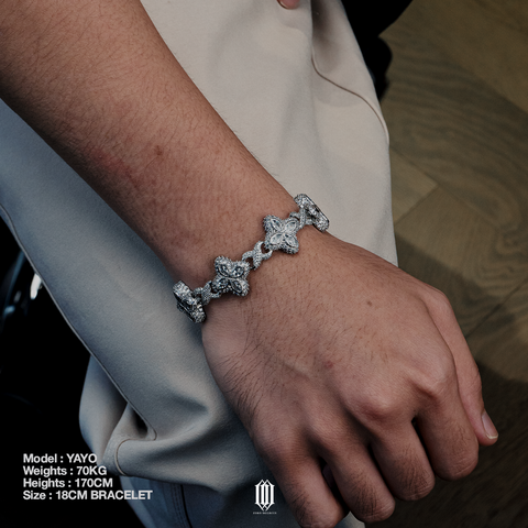 Clover Infinity Link Bracelet - White Gold