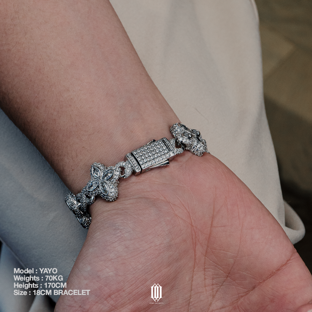 Clover Infinity Link Bracelet - White Gold