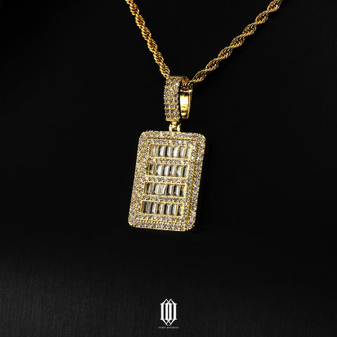 Clustered Baguette Pendant - Gold