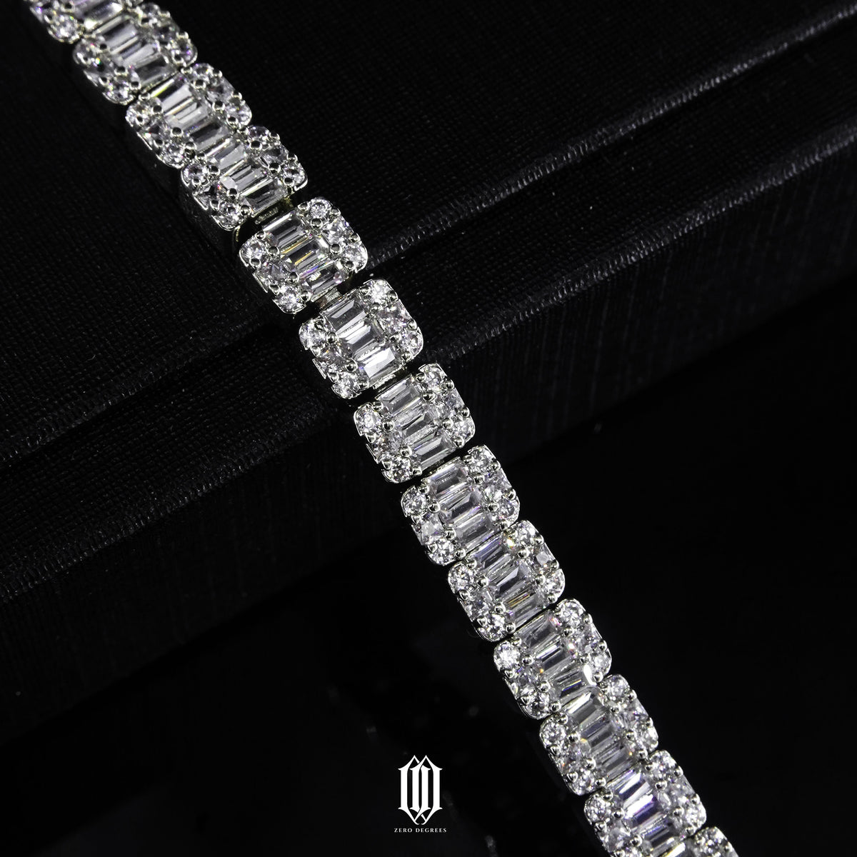 Clustered Baguette Tennis Bracelet - White Gold