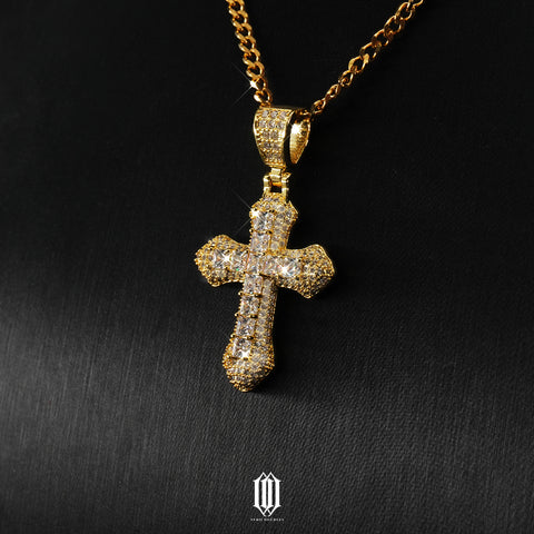 Clustered Cross Pendant - Gold